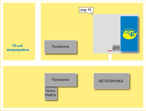 Схема проезда до ТК "КИТ" в г. Нефтеюганск
