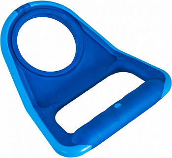 Ручка для бутылей обрезиненная AquaWork, синяя с голубым, изогнутая